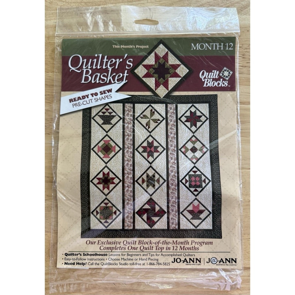 Joann‎ Quilter's Basket Quilt Block Of The Month Kit # 12 Rising Star